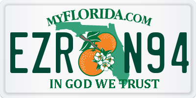 FL license plate EZRN94