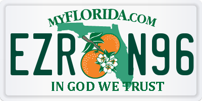 FL license plate EZRN96