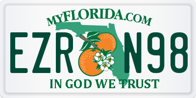 FL license plate EZRN98