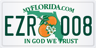 FL license plate EZRO08