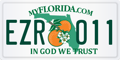 FL license plate EZRO11