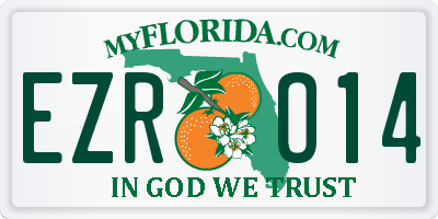 FL license plate EZRO14