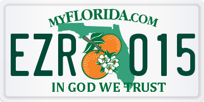 FL license plate EZRO15