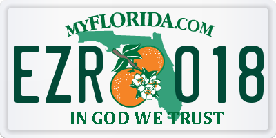 FL license plate EZRO18