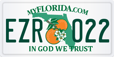 FL license plate EZRO22