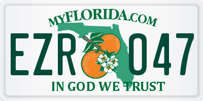 FL license plate EZRO47