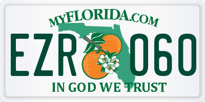 FL license plate EZRO60