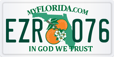 FL license plate EZRO76