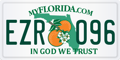 FL license plate EZRO96