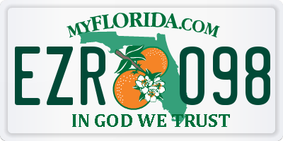 FL license plate EZRO98