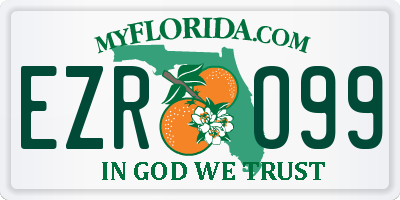 FL license plate EZRO99