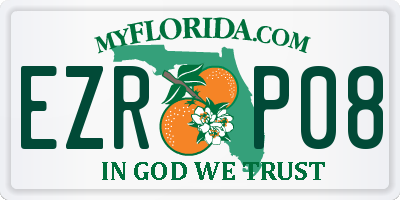 FL license plate EZRP08