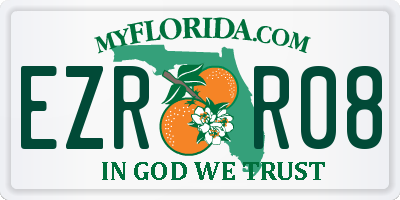 FL license plate EZRR08