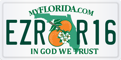 FL license plate EZRR16