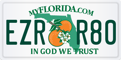 FL license plate EZRR80