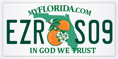 FL license plate EZRS09