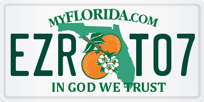 FL license plate EZRT07