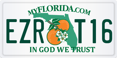 FL license plate EZRT16