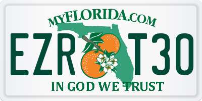 FL license plate EZRT30