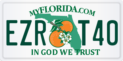 FL license plate EZRT40