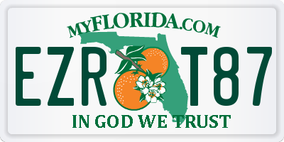 FL license plate EZRT87