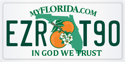 FL license plate EZRT90