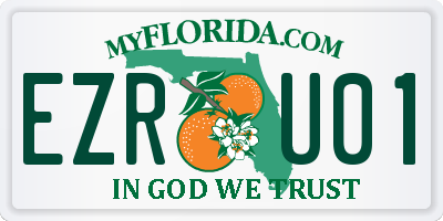 FL license plate EZRU01