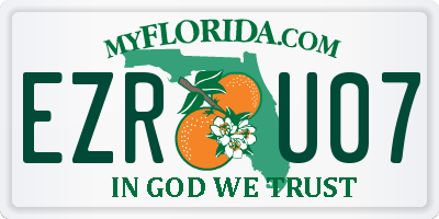 FL license plate EZRU07