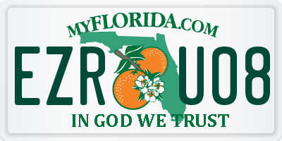 FL license plate EZRU08