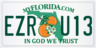 FL license plate EZRU13