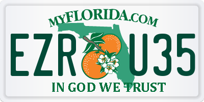 FL license plate EZRU35