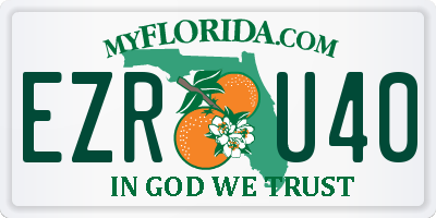 FL license plate EZRU40