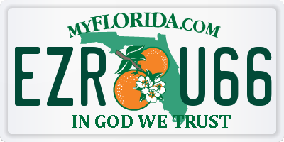 FL license plate EZRU66