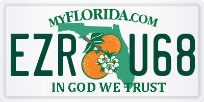 FL license plate EZRU68