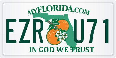 FL license plate EZRU71