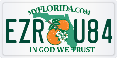 FL license plate EZRU84