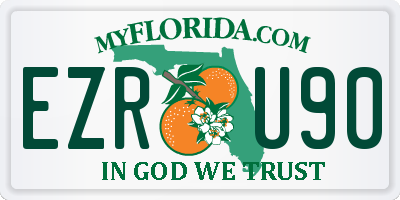 FL license plate EZRU90