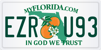 FL license plate EZRU93