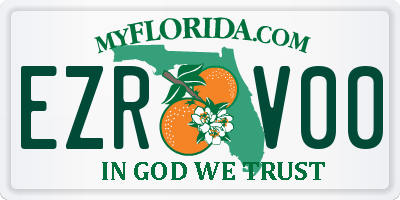 FL license plate EZRV00