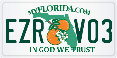 FL license plate EZRV03