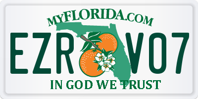 FL license plate EZRV07