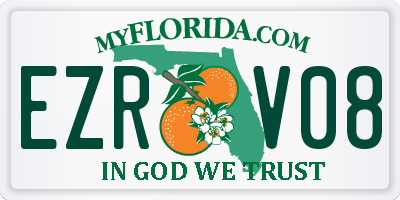 FL license plate EZRV08