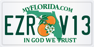 FL license plate EZRV13