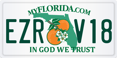 FL license plate EZRV18