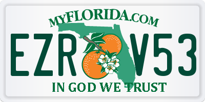 FL license plate EZRV53