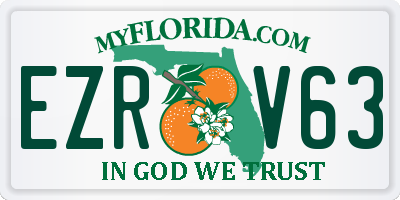 FL license plate EZRV63