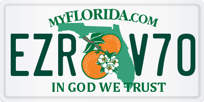 FL license plate EZRV70