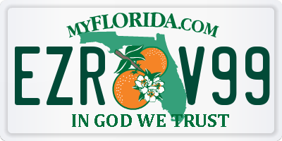 FL license plate EZRV99