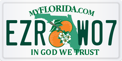 FL license plate EZRW07