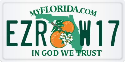 FL license plate EZRW17